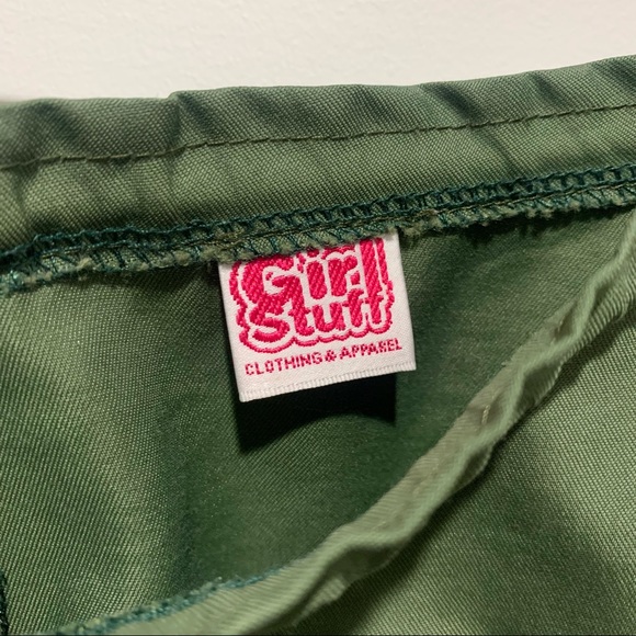 Girl Stuff-90s Army Green Cargo Midi Skirt - Picture 5 of 5